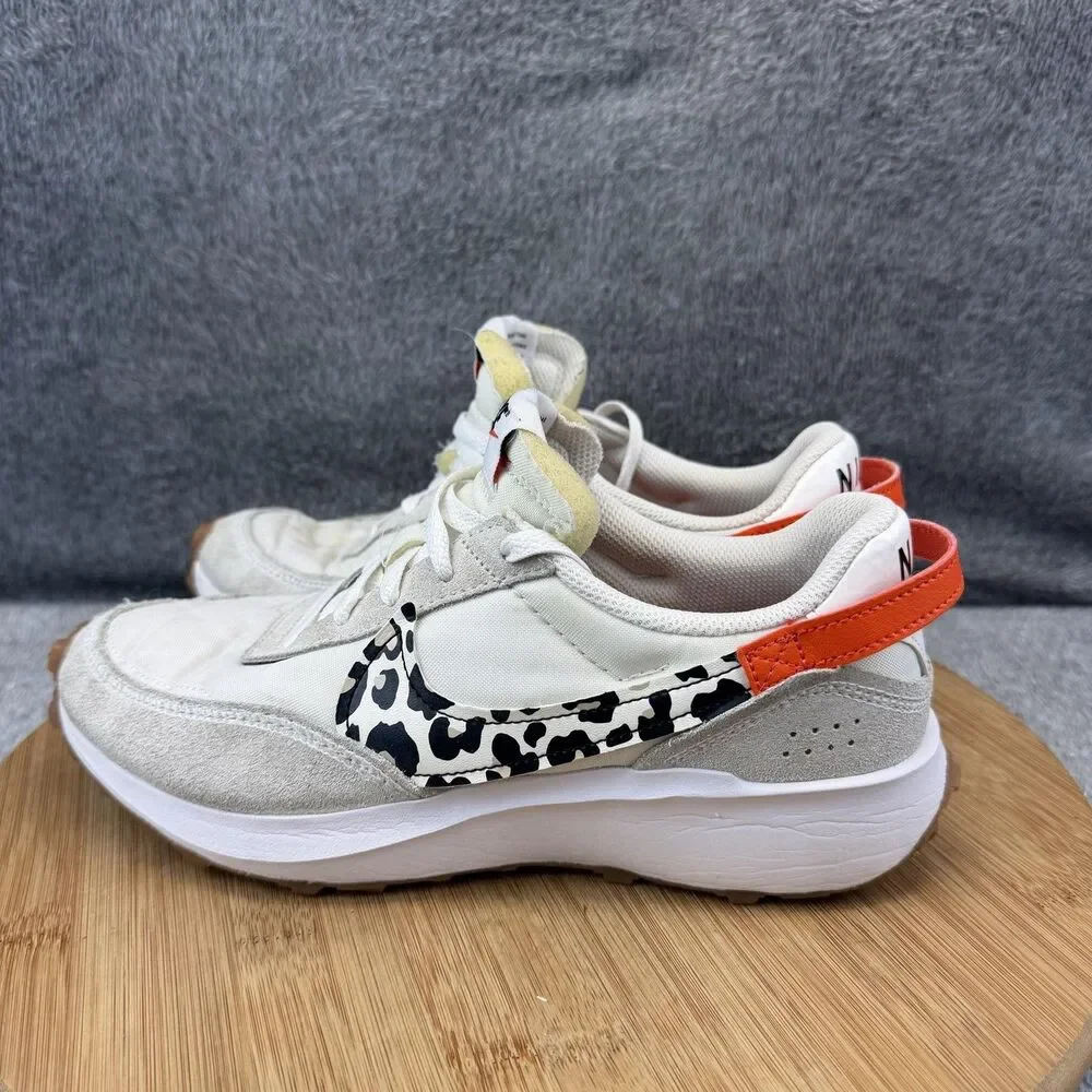 Nike Shoes Womens Size 7 White Suede Animal Print Orange Sneakers DZ5201-100